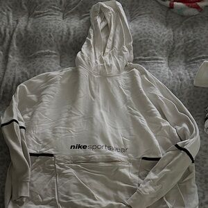 Nike White and Black Sportswear Hoodie
